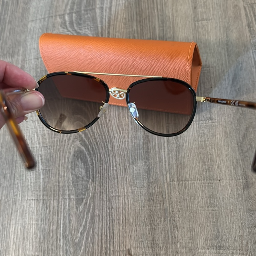 Tory Burch Tortoise Aviator Sunglasses - Picture 7 of 8